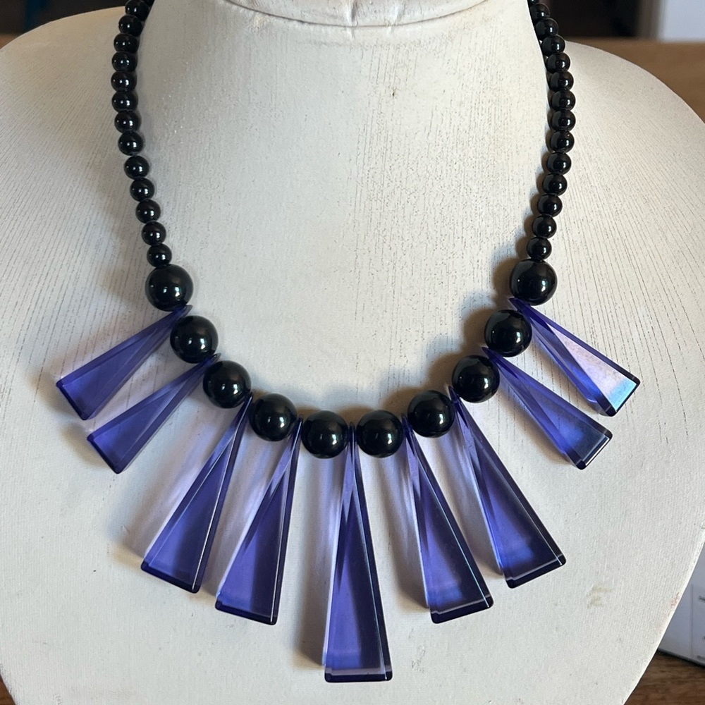 Vintage Lucite Necklace and Earring Set made in Italy